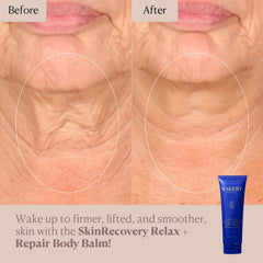 Woman applying balm on arm signals firming and daily skincare benefits