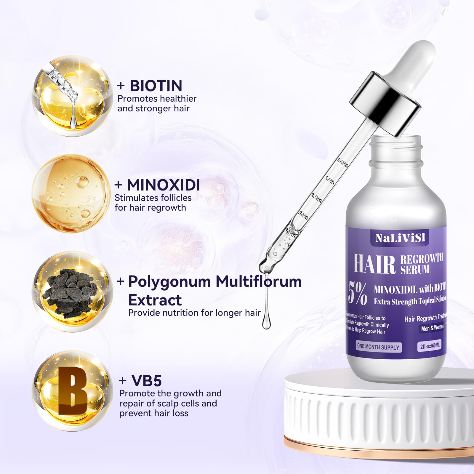 NaLiViSl ingredient panel highlights botanicals and fortifying additives.