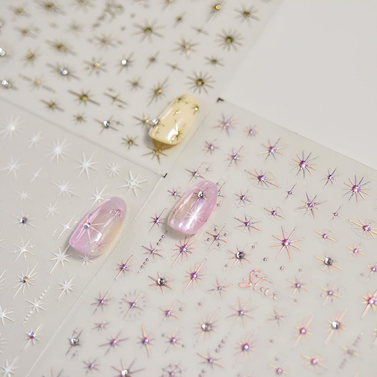 Namrec pink star nail stickers for chic DIY manicure