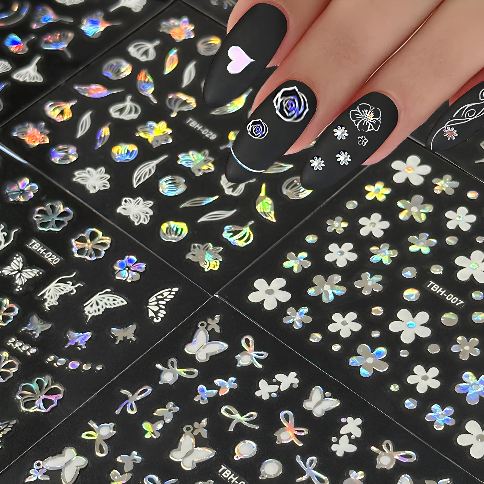 Namrec Aurora easy to apply star and moon designs for quick nail art.