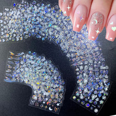 Namrec Aurora stars and moon design nail stickers for chic DIY nails.