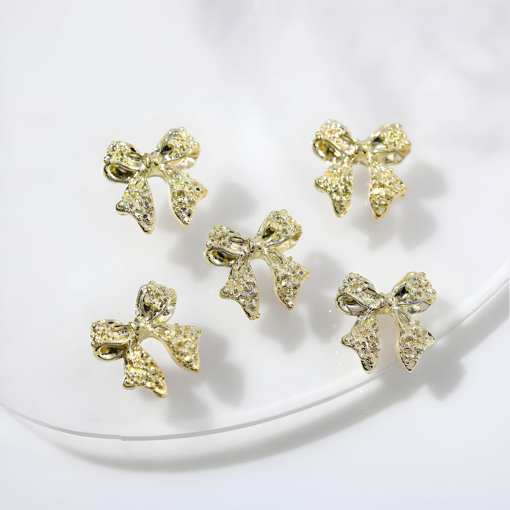 Namrec crystal rhinestones close-up on a bow charm