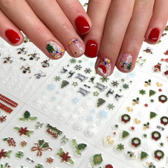 Namrec Christmas nail stickers Christmas tree 3D for seasonal accents.