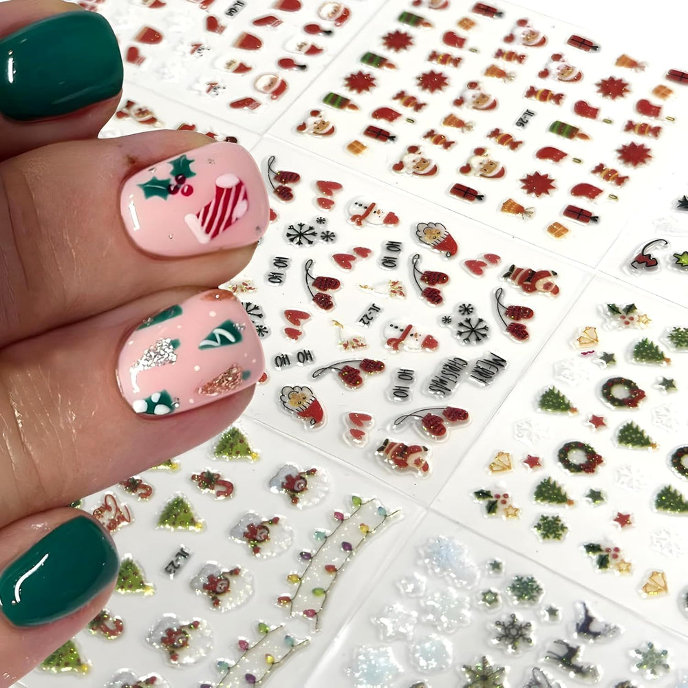 Namrec Christmas nail stickers snowflake 3D for sparkling holiday nails.