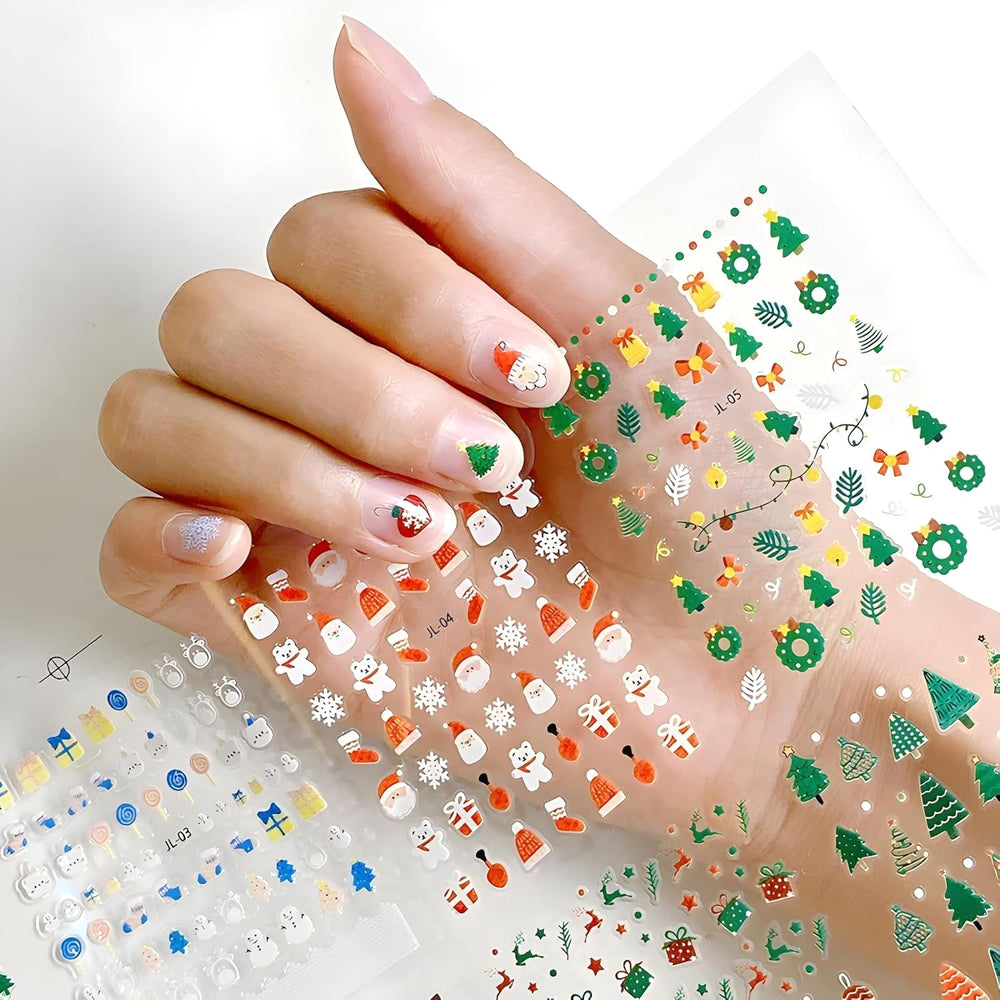 Namrec Christmas nail stickers snowman 3D add cute winter flair.