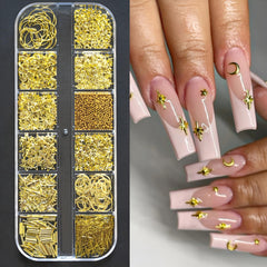 Namrec moon and star nail gems adorning nails for elegant DIY art.