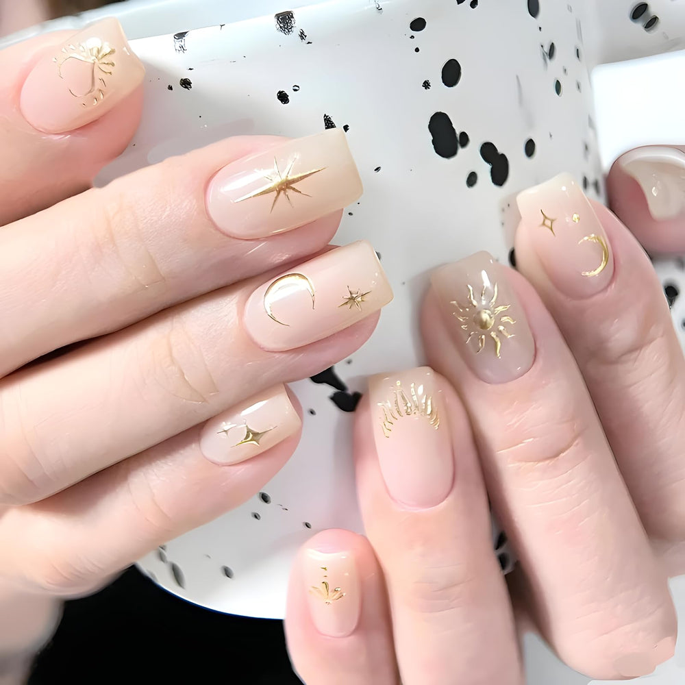 Namrec silver moon stickers for modern nail art