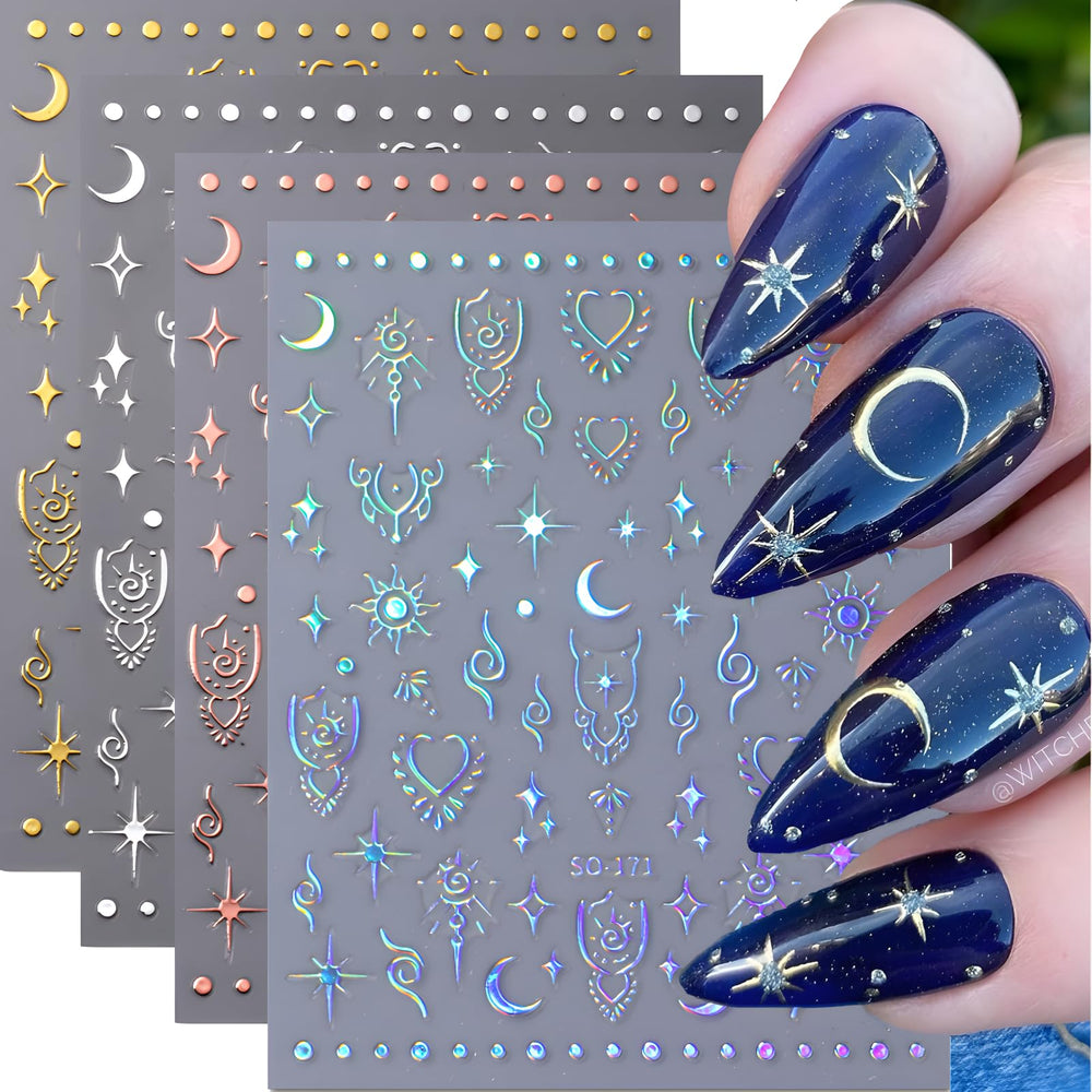 Namrec silver star nail stickers for sleek everyday looks