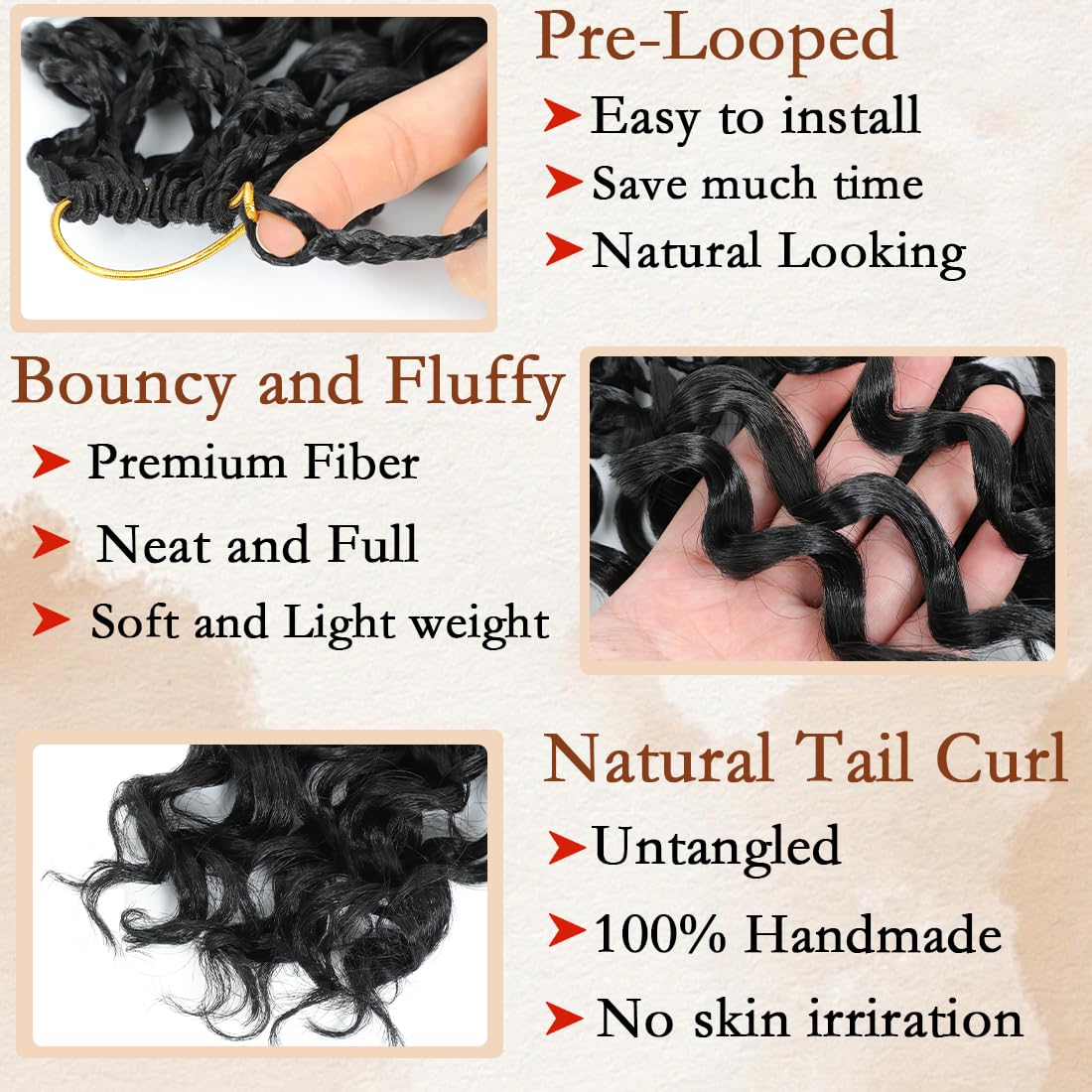 Naniciar Gogo Curl crochet cap application demonstrates easy crochet installation.