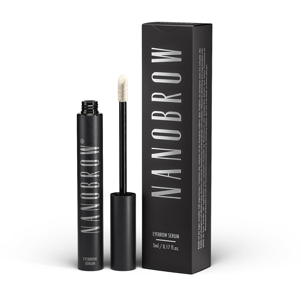 NANOBROW Eyebrow Serum 5ml bottle close-up with sleek packaging and applicator