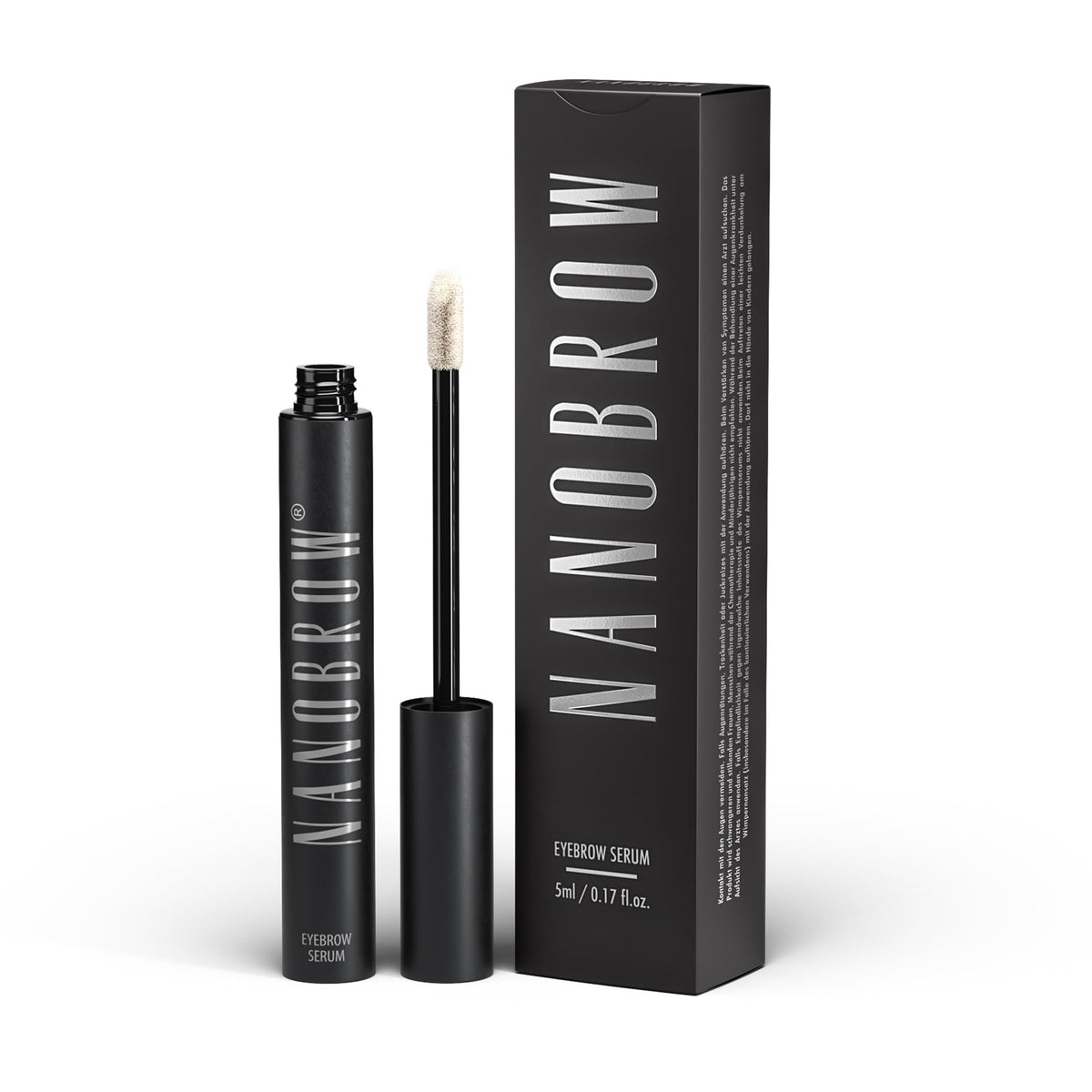 NANOBROW Eyebrow Serum 5ml bottle close-up with sleek packaging and applicator