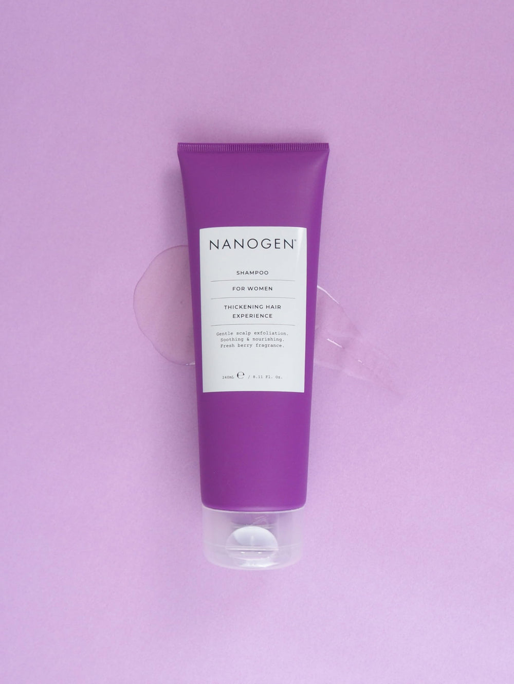 Nanogen Thickening Treatment Shampoo for Women on sink enhances volume and shine.