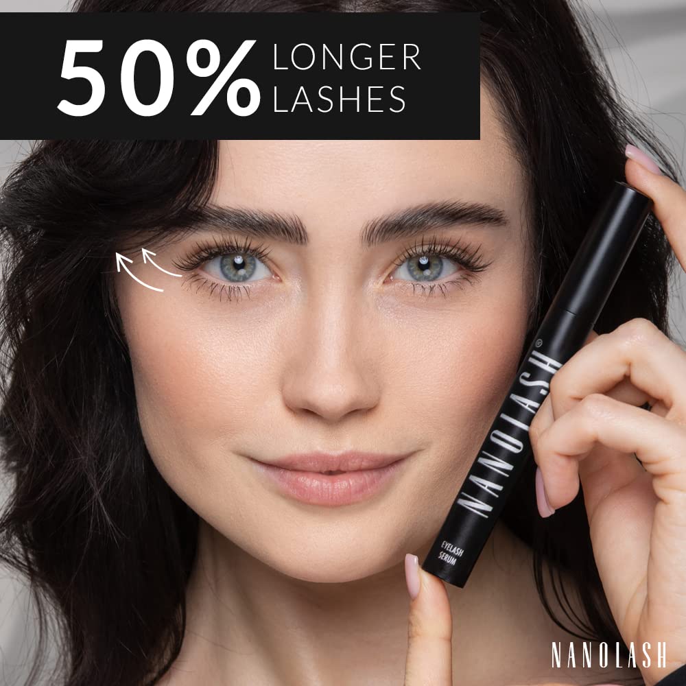 Nanolash applicator brush close-up for precise lash line application.