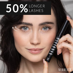 Nanolash applicator brush close-up for precise lash line application.