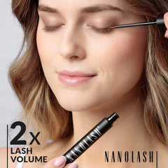 Nanolash packaging box highlights usage and key benefits.
