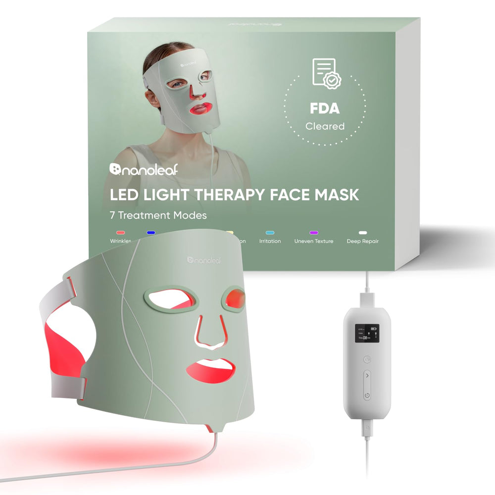 Nanoleaf face mask front view offers full-face coverage for convenient light therapy at home.