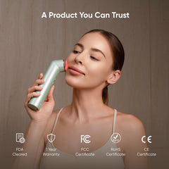 Nanoleaf wand with NIR and heating supports improved circulation and skin vitality.