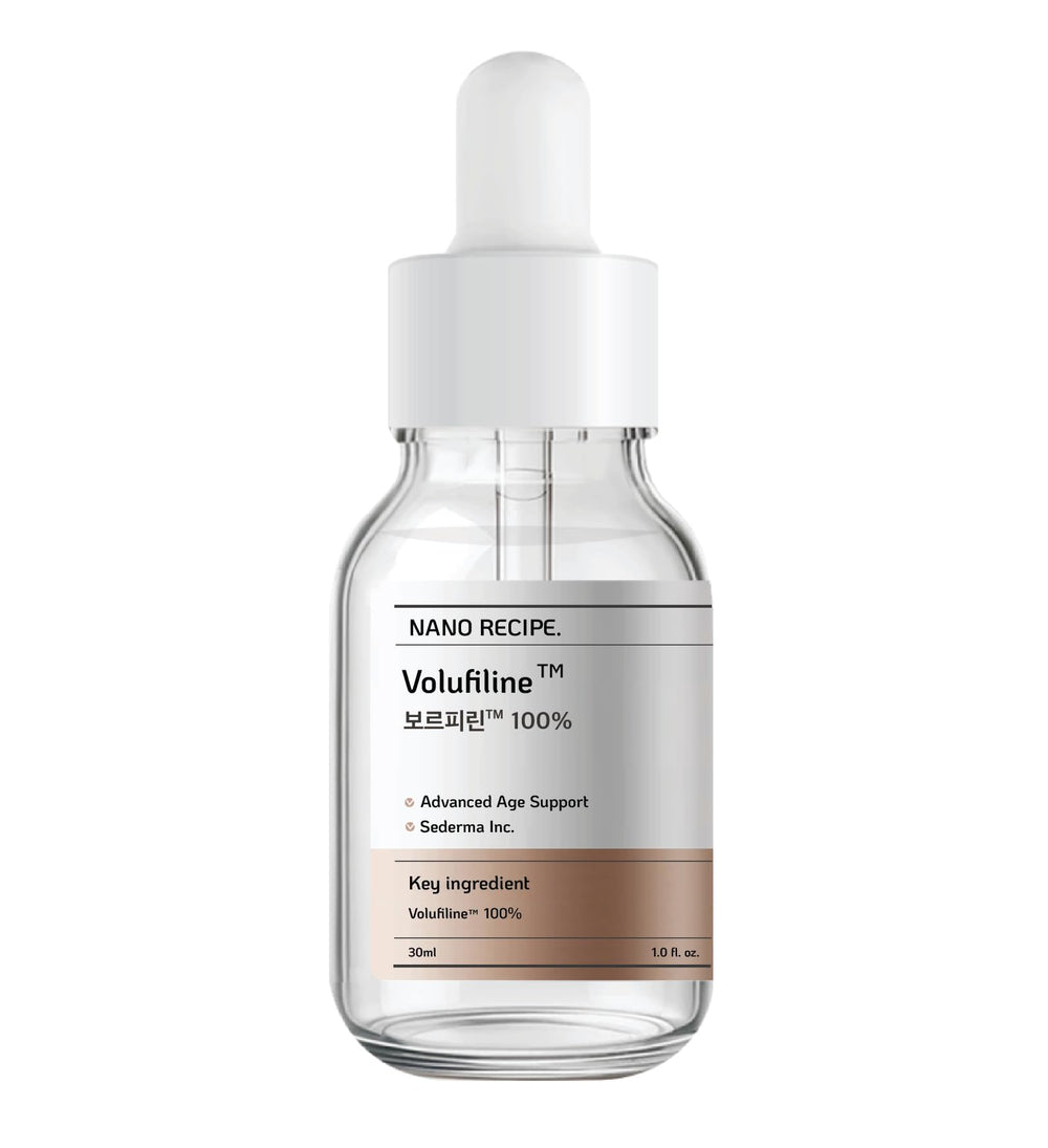 NanoRecipe Volufiline bottle front showing premium packaging for skin enhancement