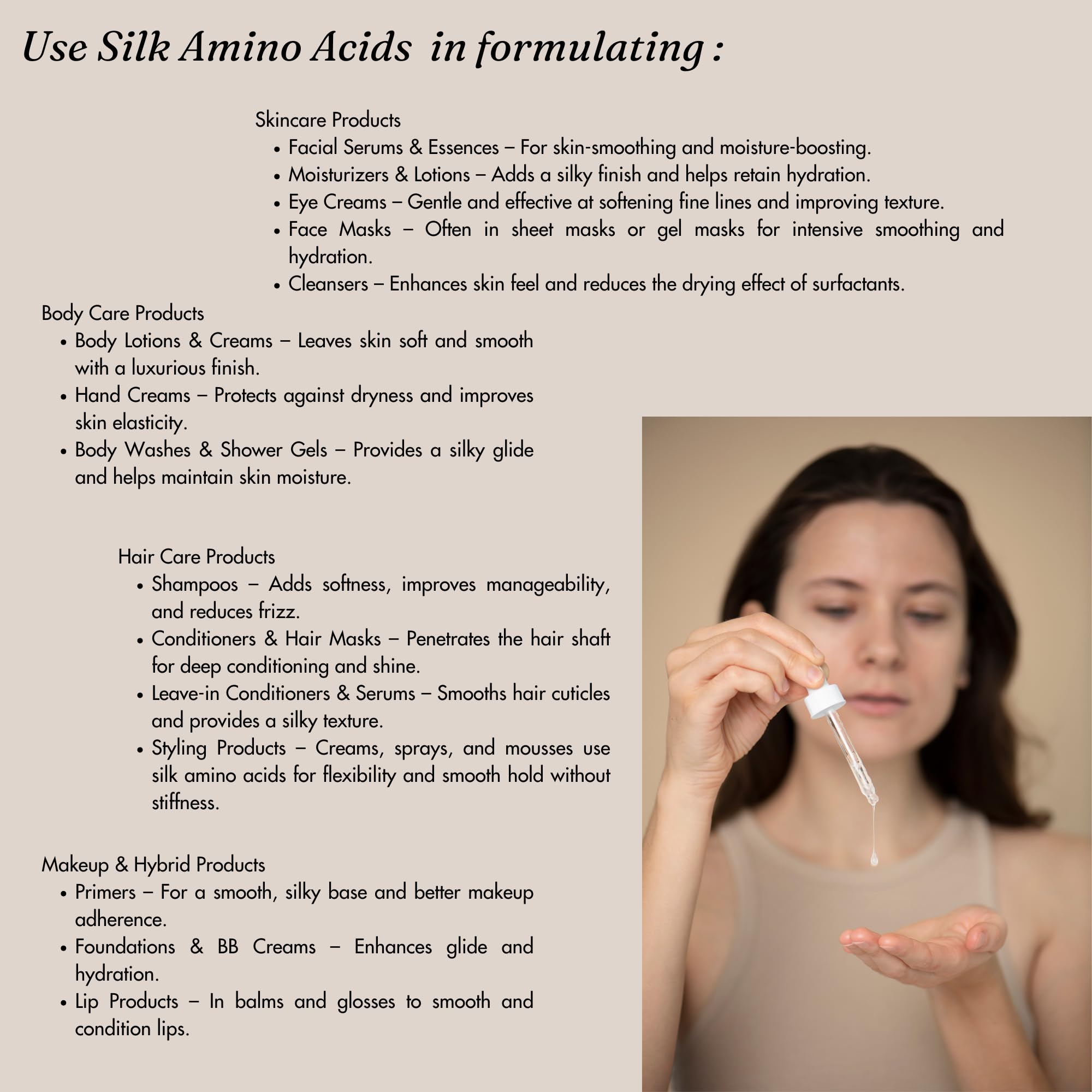 Naples Cosmeceuticals hydrolyzed silk amino acid powder for hair application and moisture