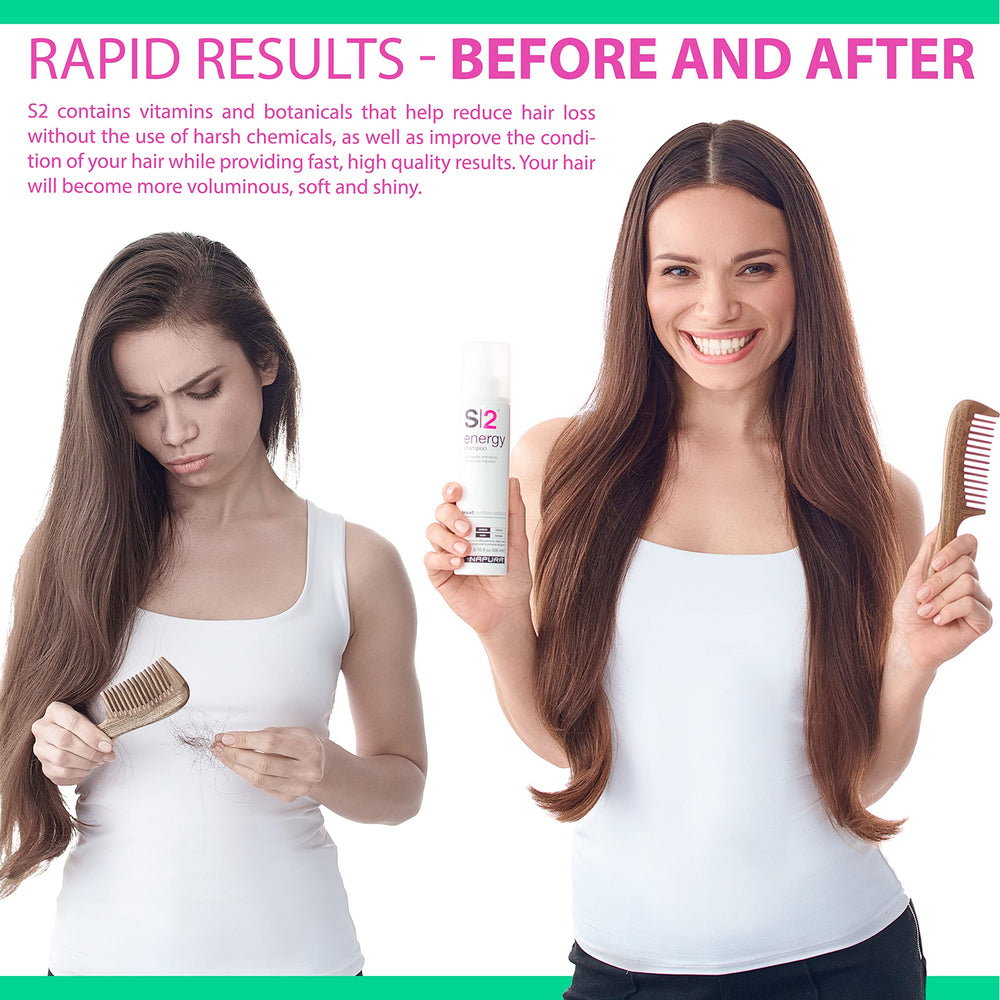 NAPURA S2 Biotin Shampoo with wheat protein strengthens hair at the roots