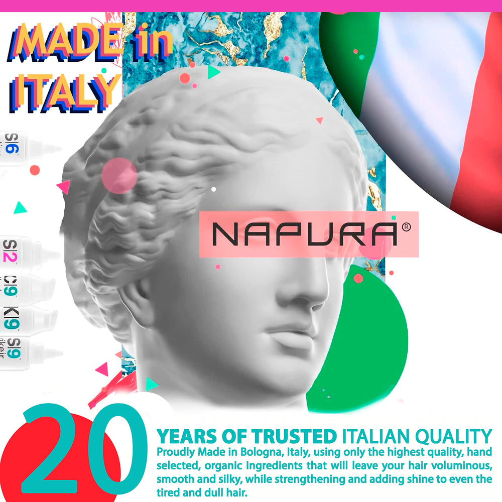 NAPURA S9 hair hydration close-up showing luminous strands.