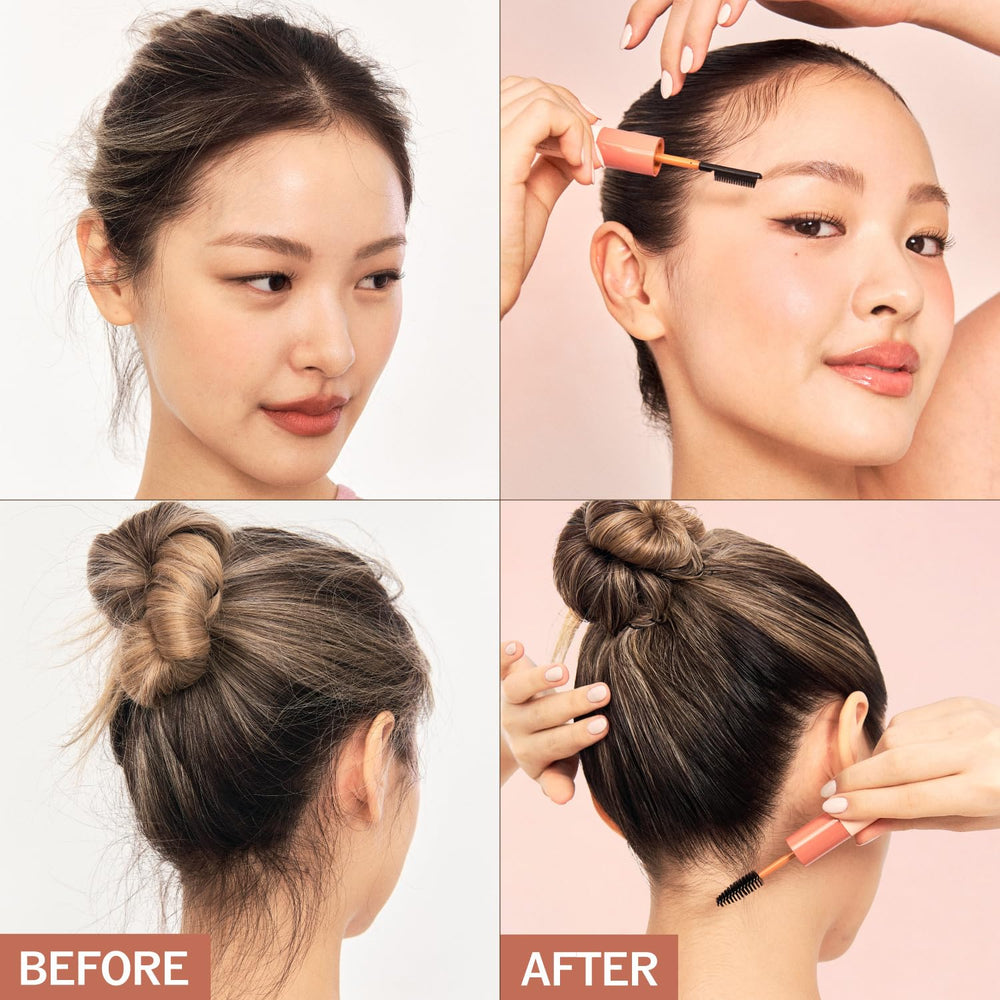 NARKA Hard Fix Hair Mascara taming wand guiding sleek-back styling.