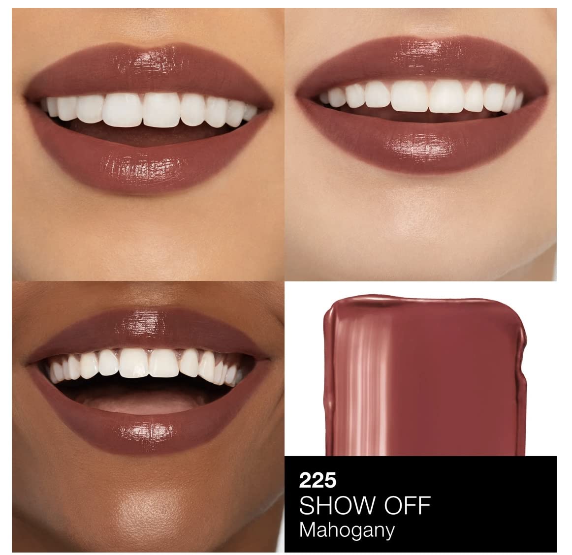 NARS Afterglow Sensual Shine Lipstick Closeup highlights luminous glaze with sheer-to-medium coverage.
