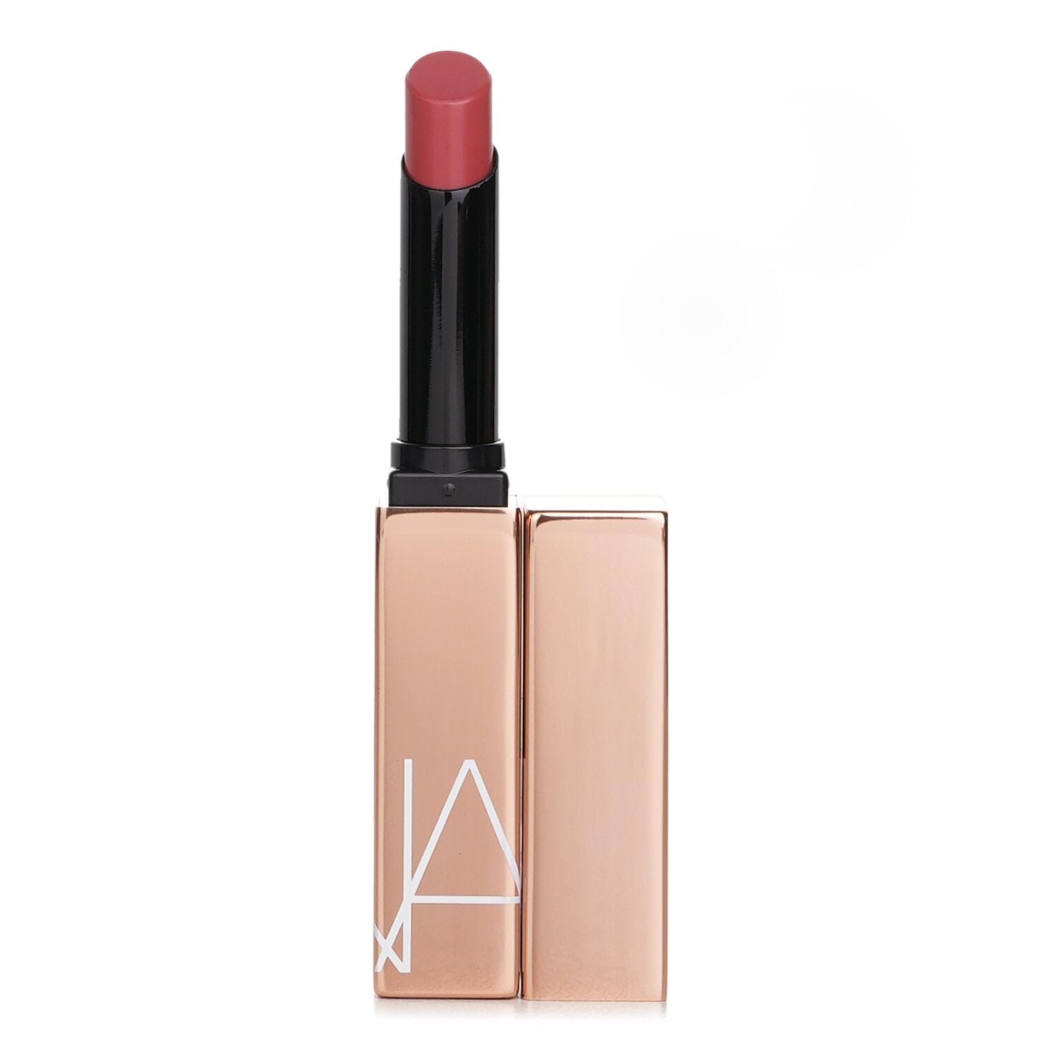 NARS Afterglow Sensual Shine Lipstick Turned On glossy finish close-up on lips