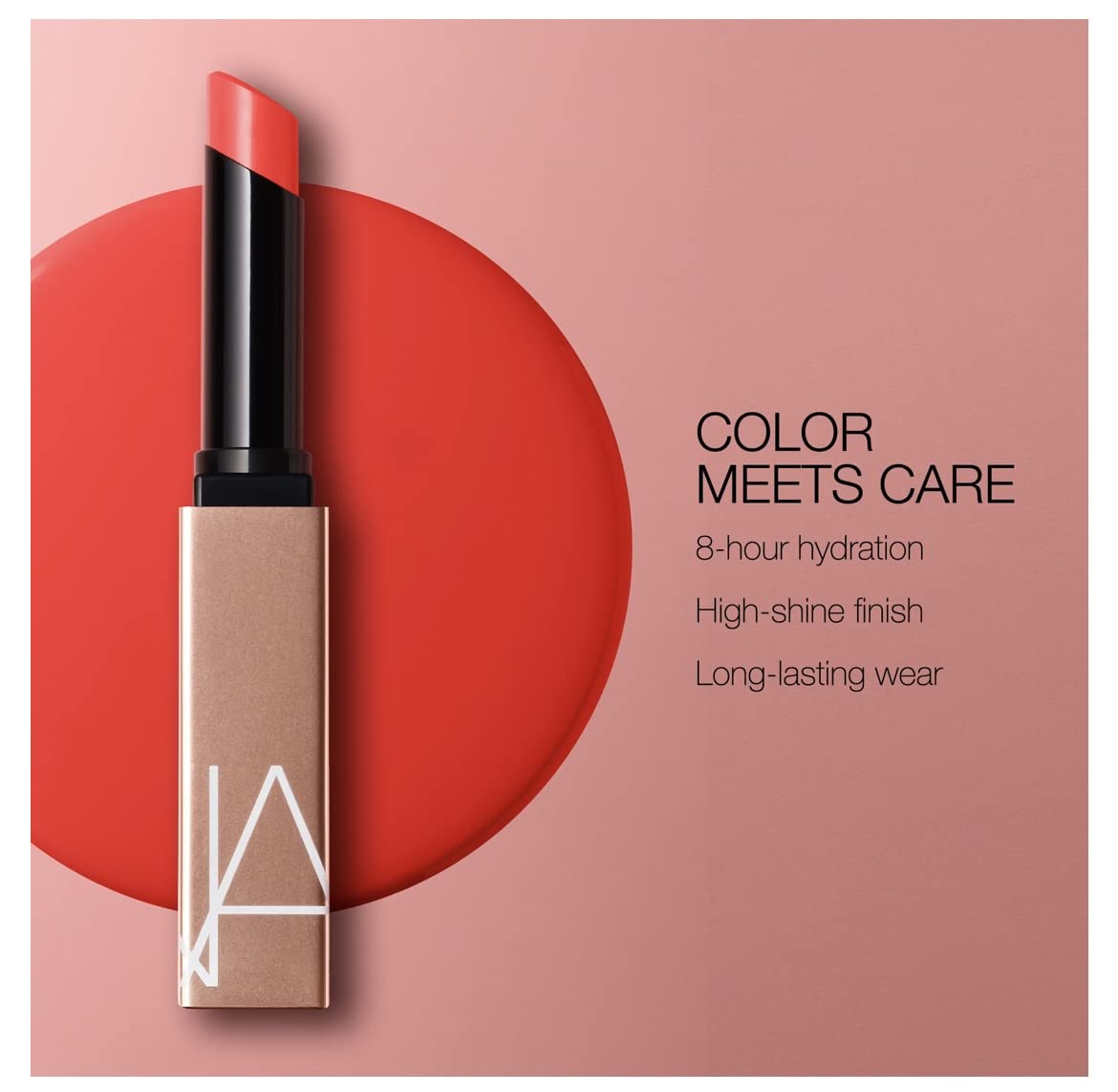 NARS Afterglow Sensual Shine Lipstick Lip detail shows a smooth, non-sticky finish.