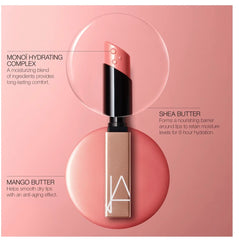 NARS Afterglow Sensual Shine Lipstick Show Off swatch reveals rich, comfortable shine.