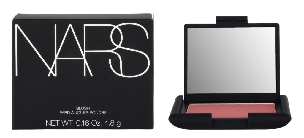 NARS Dolce Vita blush swatch shows sheer color and natural glow.