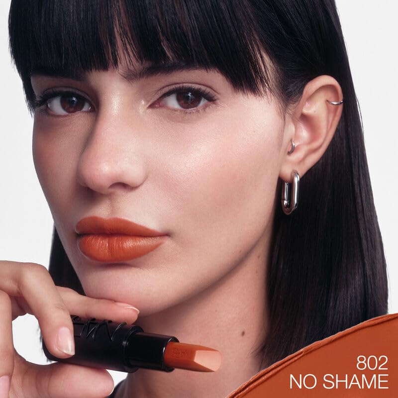 NARS Explicit No Shame 802 close-up demonstrates long-lasting comfort and smooth application.