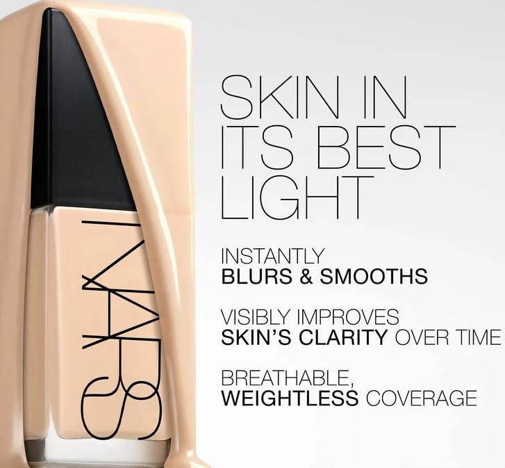 NARS L3.25 Lima bottle packaging emphasizes vegan, fragrance-free formula for gentle makeup wear.