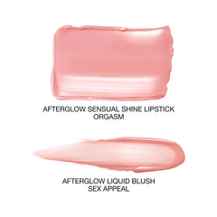 NARS Mini Afterglow Liquid Blush in Sex Appeal delivers soft peach color for a radiant, seamless blush.