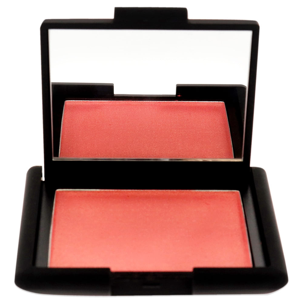 NARS Orgasm X blush swatch shows silky, buildable color on skin