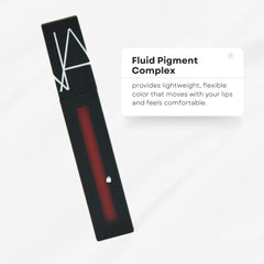 NARS Don't Stop Geranium pigment lipstick wear test demonstrating smudge-resistance