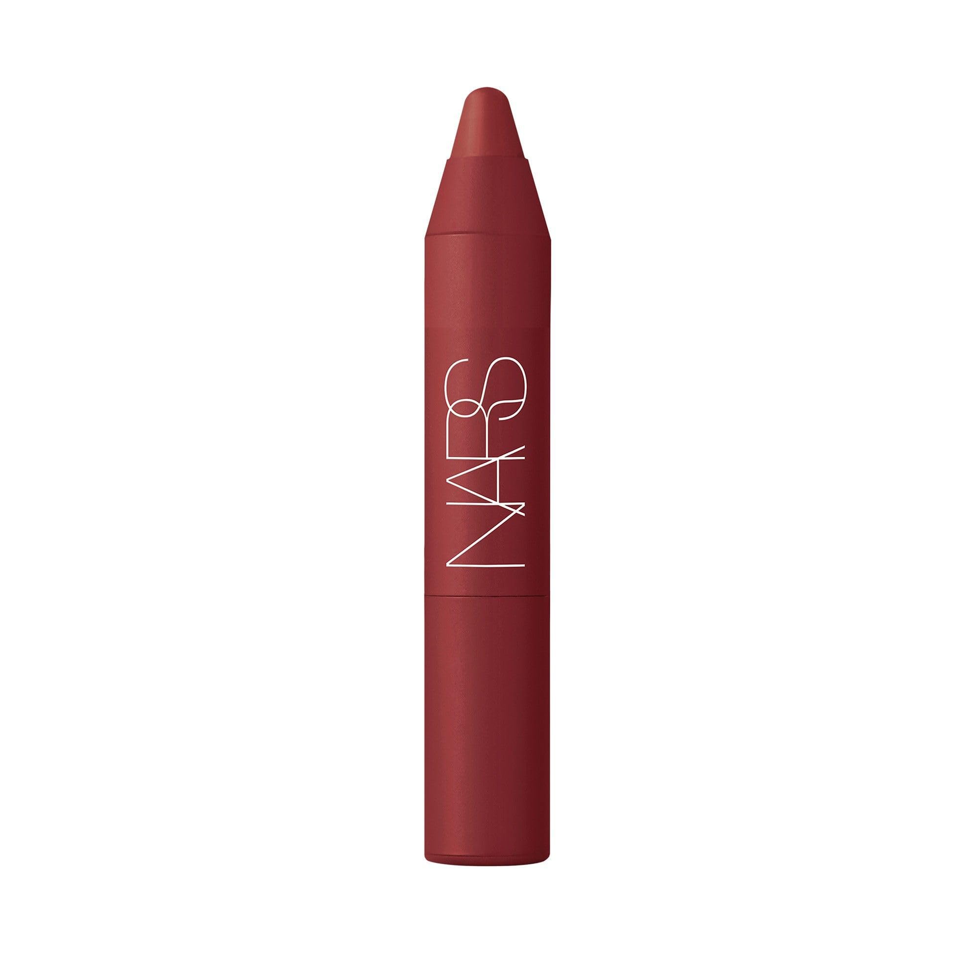 NARS Powermatte Lip Pencil Cruella travel size offers transfer-proof bold red color for all-day wear.