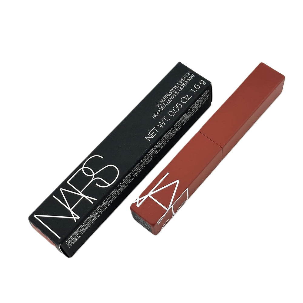 NARS Powermatte Lipstick packaging highlights sleek, travel-friendly design.