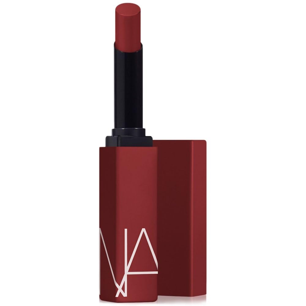 NARS Powermatte lipstick Highway to Hell 150 swatch delivers bold, long-lasting color.