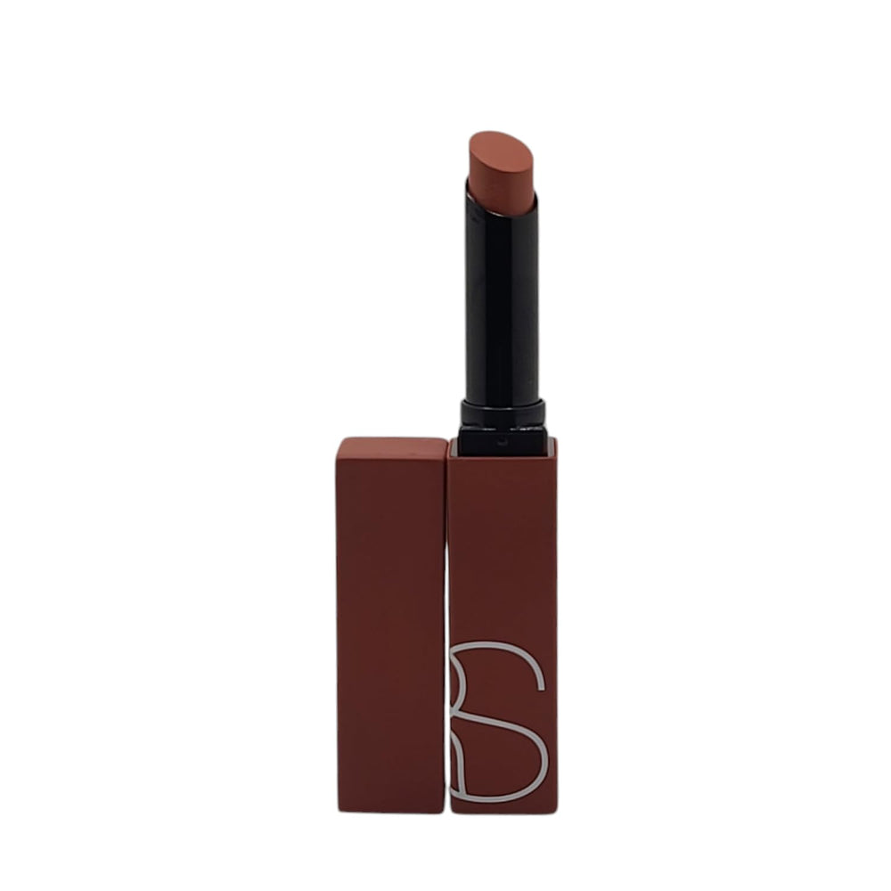 NARS Powermatte Lipstick No Angel matte finish on lips.