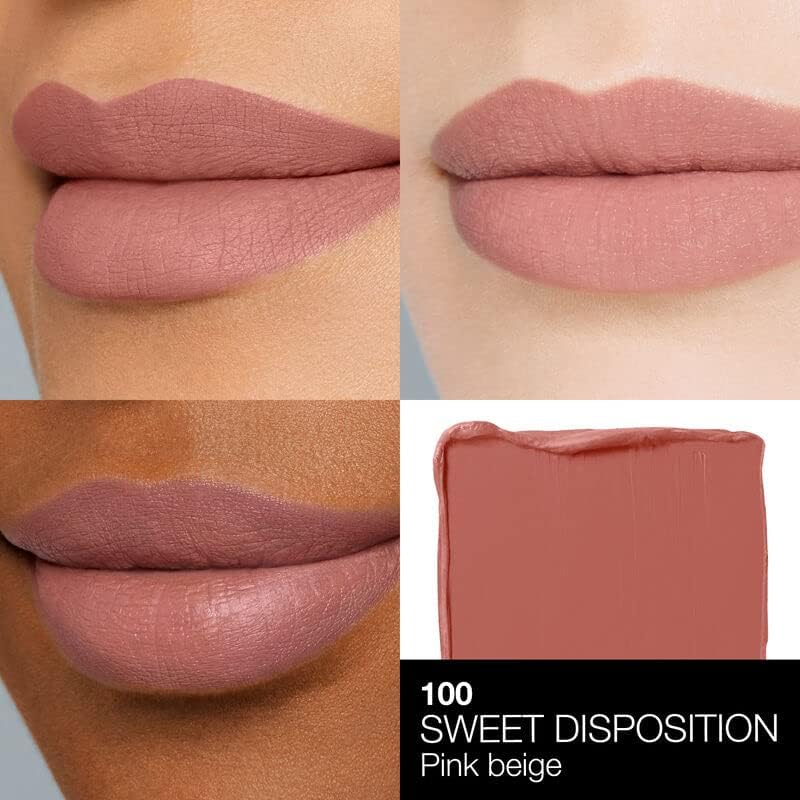 Bold pink-beige tone with high-intensity color from Powermatte Lipstick Sweet Disposition 100