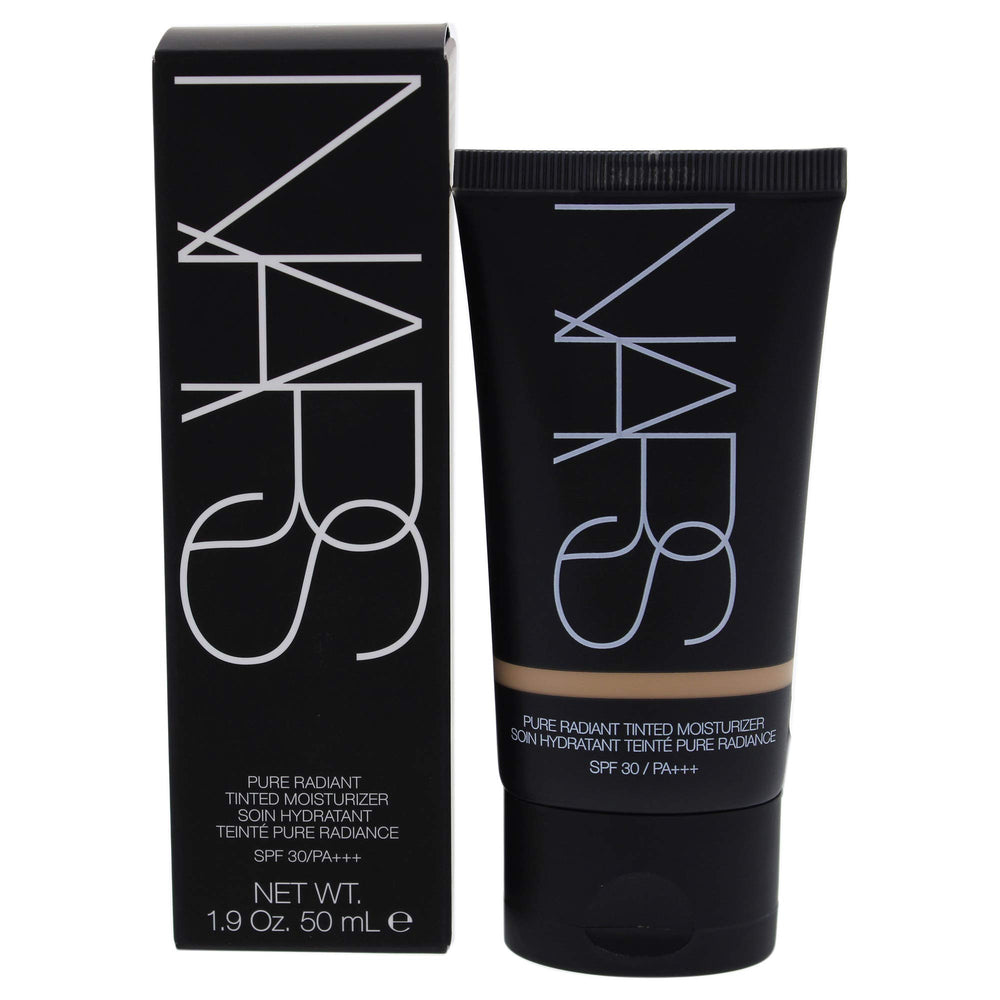 NARS Pure Radiant Tinted Moisturizer Alaska bottle showing sheer color and SPF 30 protection.