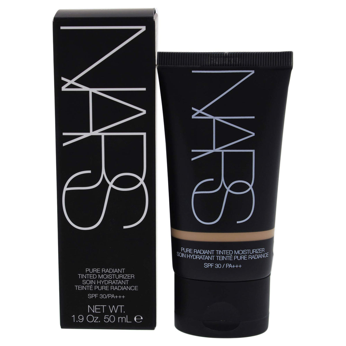 NARS Pure Radiant Tinted Moisturizer Alaska bottle showing sheer color and SPF 30 protection.