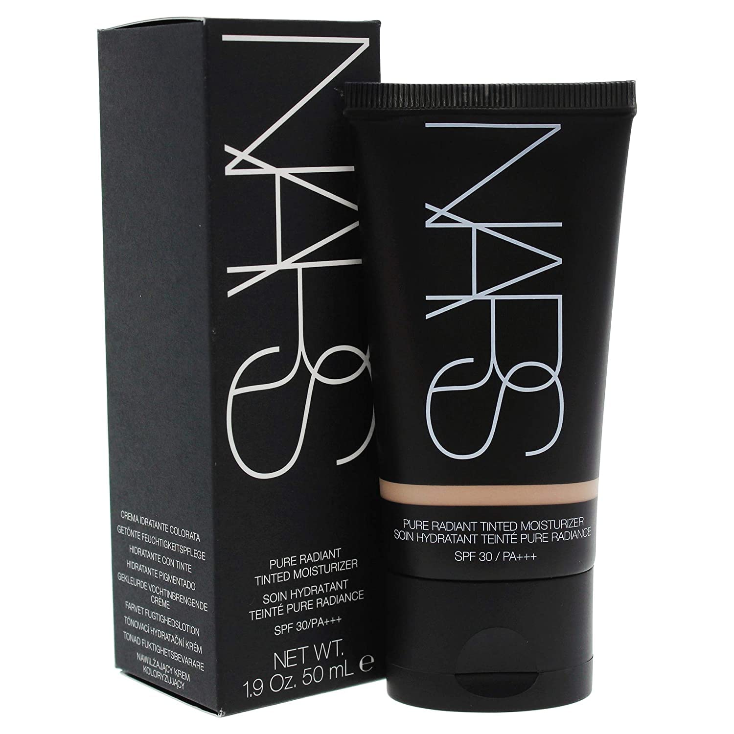 NARS Pure Radiant Tinted Moisturizer bottle for daily hydration with SPF 30.