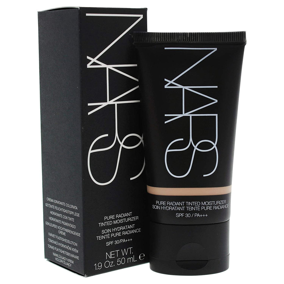 NARS Pure Radiant Tinted Moisturizer bottle for daily hydration with SPF 30.