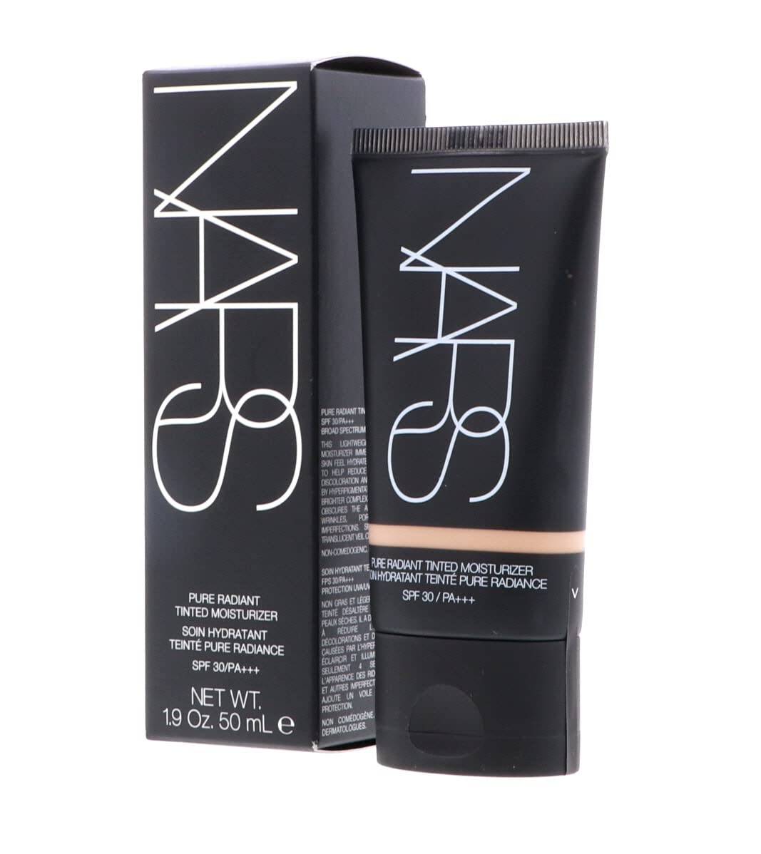 NARS tinted moisturizer swatch on skin showing shade match