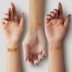 NARS Sheer Glow Foundation skin tone blend on medium-dark skin appears seamless.