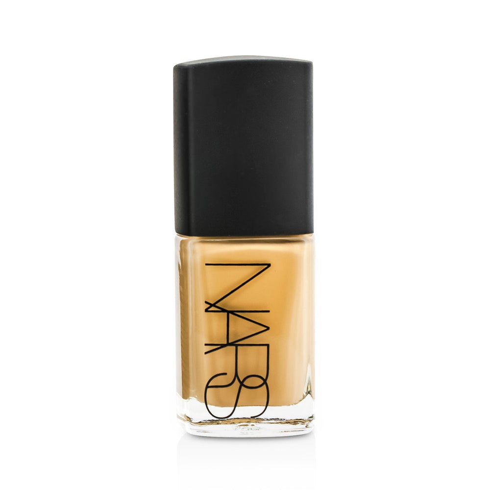 NARS Sheer Glow Foundation Vallauris swatches displaying luminous, buildable coverage