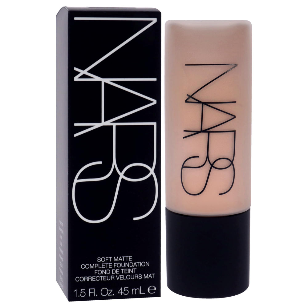 NARS Soft Matte Complete Foundation M2.5 Sahel swatch reveals shade match and finish.
