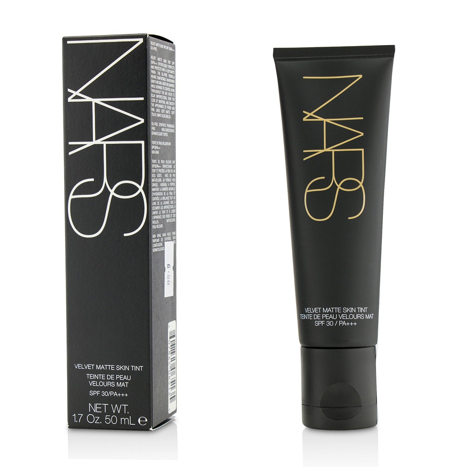 NARS Velvet Matte Skin Tint Terre-Neuve bottle close-up showing matte finish and SPF30 protection.